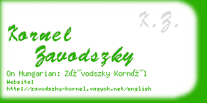 kornel zavodszky business card